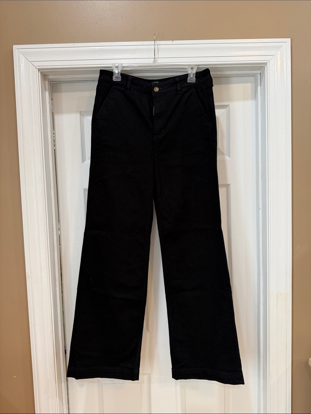 J crew factory. Black Wide-Leg Pants. High rise trouser jeans. Sz 8/29 TALL. EUC